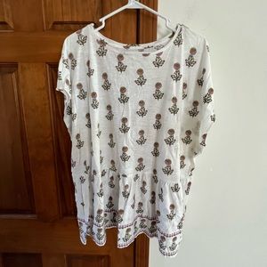 Loft Floral Plus Flowy Babydoll Blouse 20/24